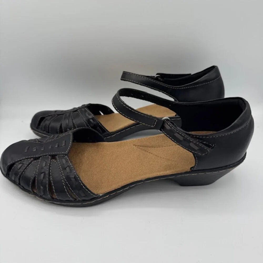 Clarks Women's Wendy Estate Black Leather Ankle Strap Sandals Size 11 NEW!!! - Picture 3 of 8
